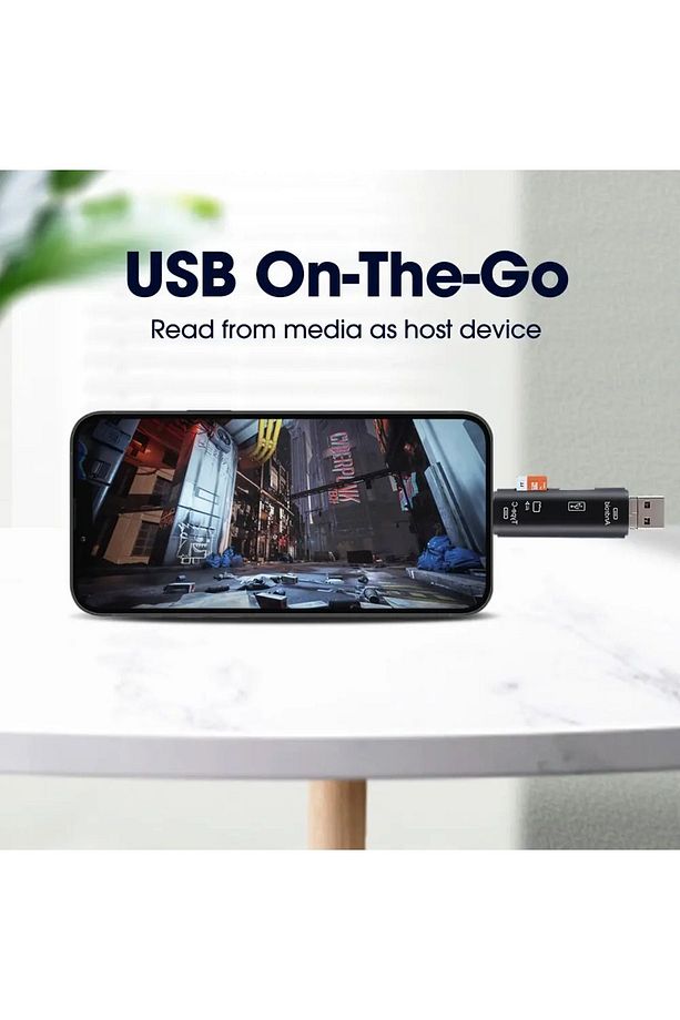 A-5068 Type-c To Usb Flash Otg Veri Aktarım Sd Tak Çalıştır Kart Okuyucu Çevirici - 4