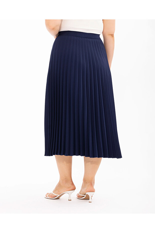 Büyük Beden Basic Pliseli Etek - 6