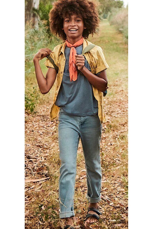 بنطال جينز مستقيم أساسي للأولاد - 1