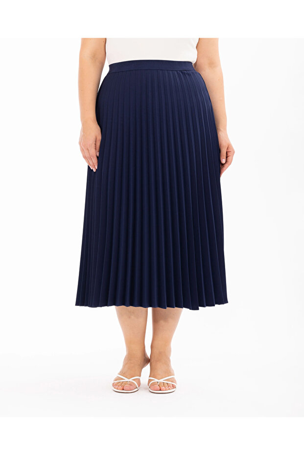 Büyük Beden Basic Pliseli Etek - 3