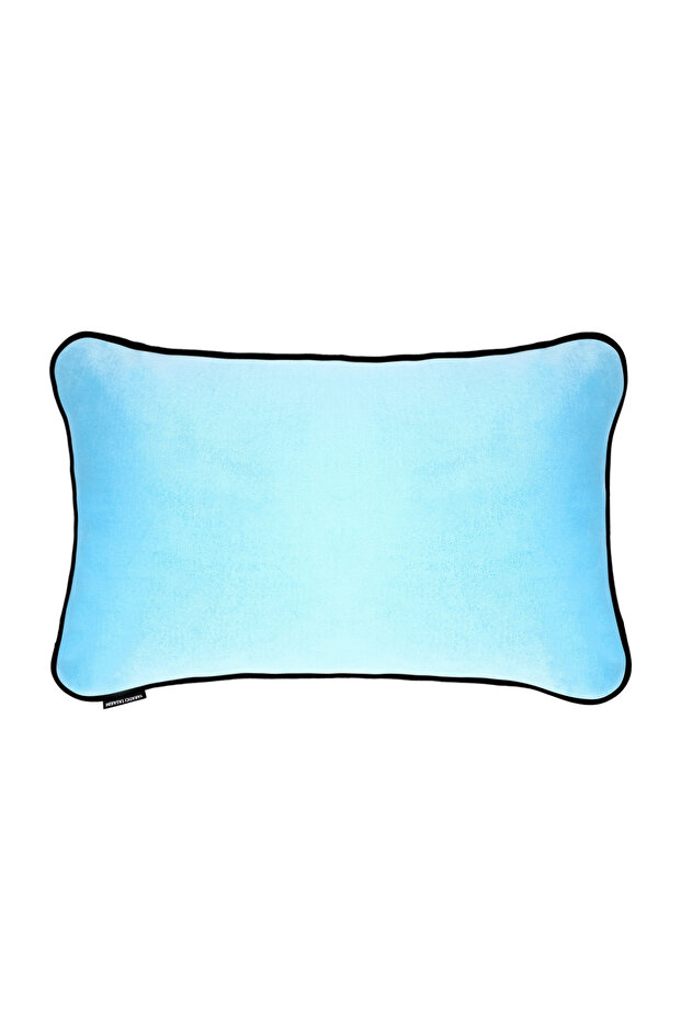 Throw Pillow Pillow Case with Black Piping on the Edge Blue Color 50X30