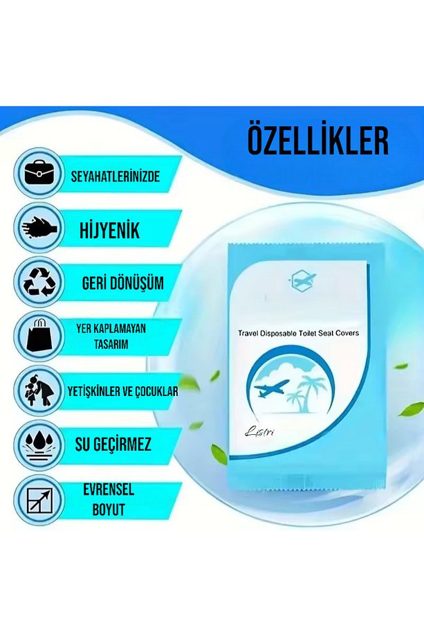 Klozet Kapak Örtüsü   Tek Kullanımlık 50 Adet Klozet Örtüsü Klozet Poşeti Dispenseri - 2
