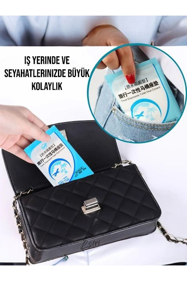 Klozet Kapak Örtüsü   Tek Kullanımlık 50 Adet Klozet Örtüsü Klozet Poşeti Dispenseri - 4