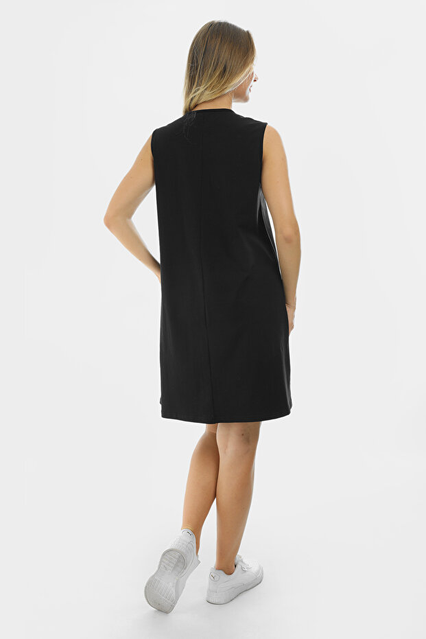 Kolsuz Basic Penye Mini Elbise 2028 - Penye Tunik - 2