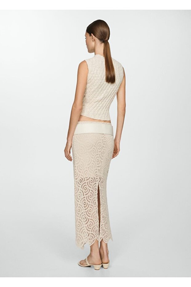 Perkins yakalı ribana triko bluz - 4