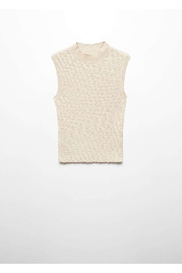 Perkins yakalı ribana triko bluz - 3