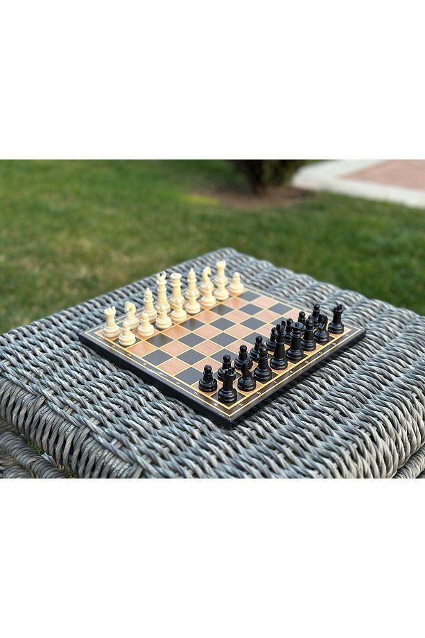 Sedef İşlemeli Lüks Satranç Takımı - 27.5x27.5 cm - Özel Tasarım - 4