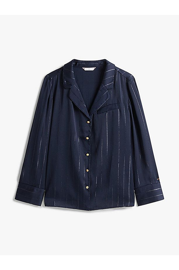 Metallic Stripe Relaxed Fit Blouse - 5