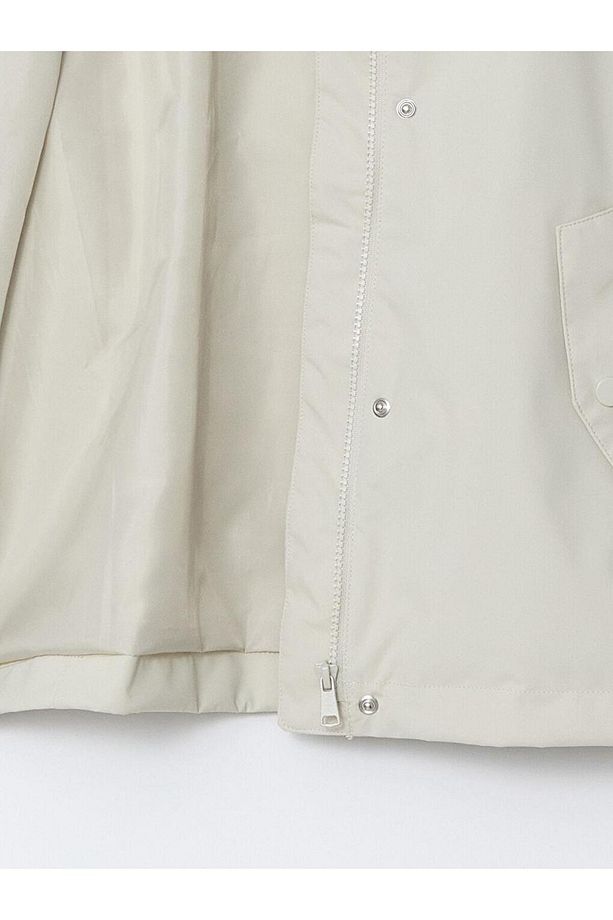 XSIDE Kapüşonlu Düz Oversize Kadın Mont - 7