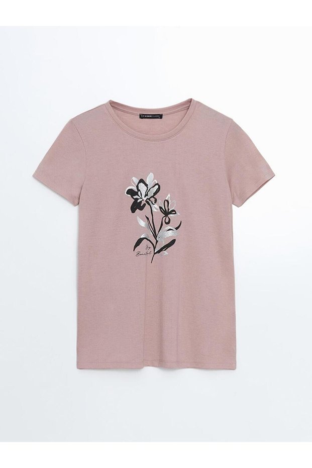 Lcwaikiki Classic Crew Neck Floral Women's T-Shirt