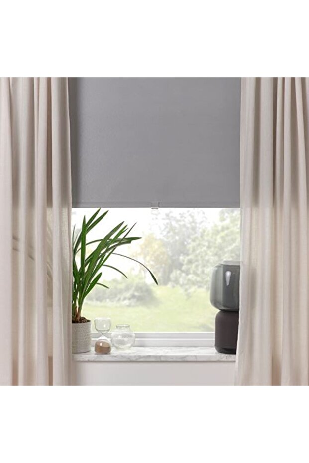 - FÖNSTERBLAD, stor perde, gri, 100x155 cm - 6