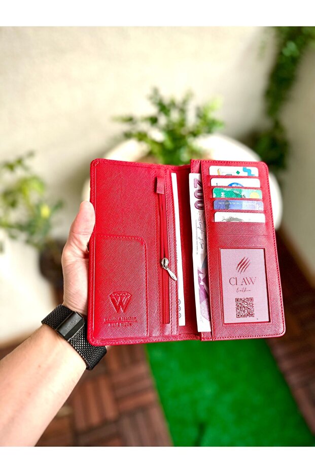 Leather Red Wallet - 1