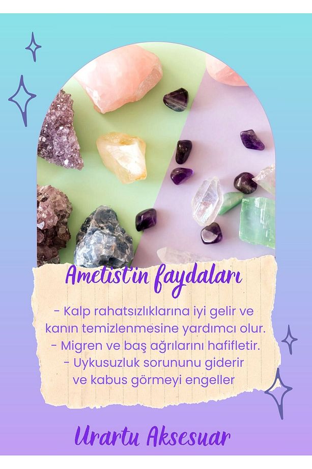 Ametist Doğal Taş Kolye - 3