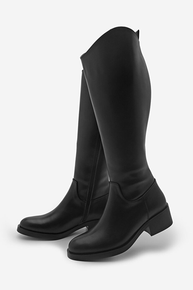 Női térdig magas cipzáras napi csizma Maypos fekete - 1