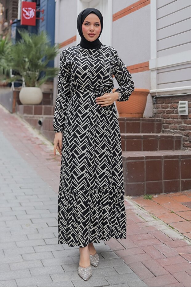 Rayel Woven Viscose Dress 1336 - Black