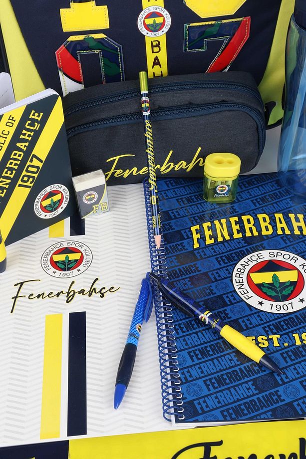 LİSANSLI FENERBAHÇE BÜYÜK BOY OKUL ÇANTASI,KALEM ÇANTASI,A4 2 ADET DEFTER,700 ML MATARA İLE KIRTASİY - 5