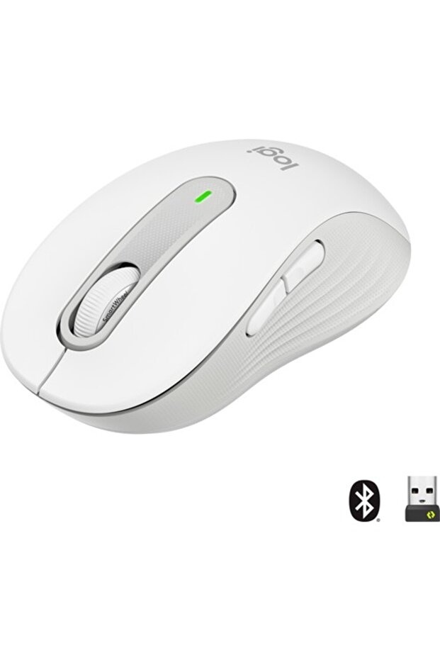 Signature M650 Küçük ve Orta Boy Sağ El Için Sessiz Kablosuz Mouse Beyaz 910-006255 - 1
