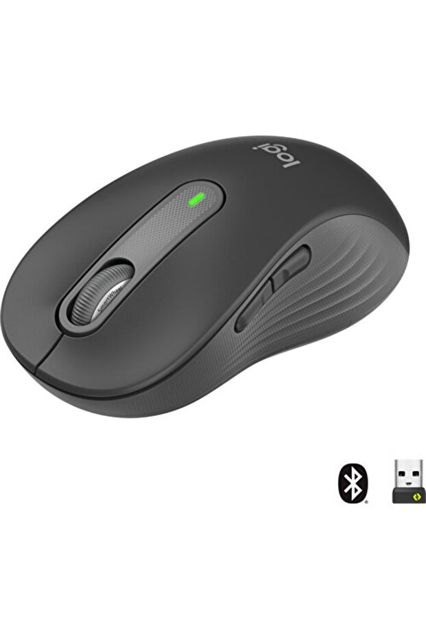 Signature M650 Büyük Boy Sağ El Için Sessiz Kablosuz Mouse Siyah 910-006236 - 1