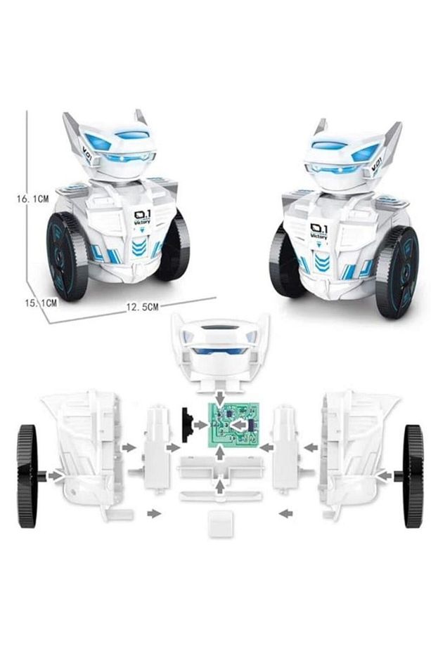 Hareket Sensörlü Kendin Yap Oyuncak Robot Şarkı Söyleyen Led Işıklı Saat Şeklinde Uzaktan K - 3