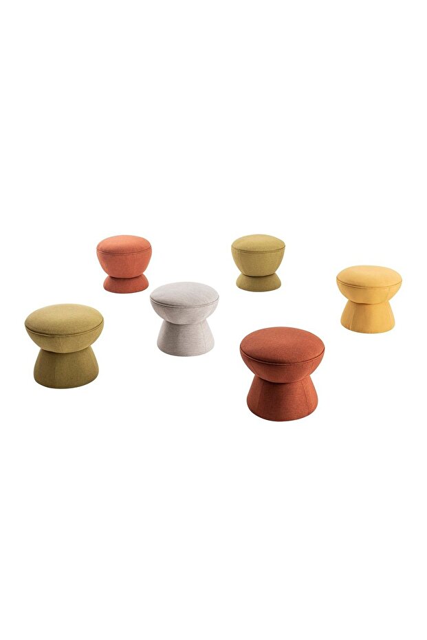 BUTTON PUF, EKRU - 6