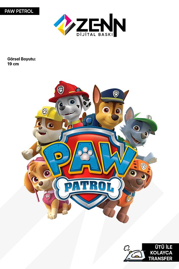 Paw Petrol Ütü İle Yapışan Dtf Baskı - 1