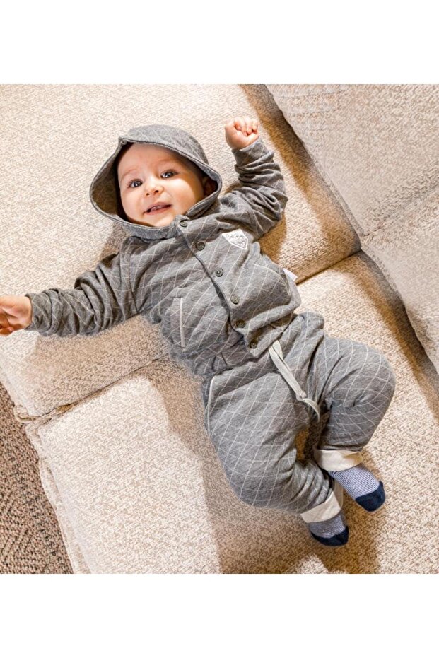 Babydola Baby Hooded Buttoned Cardigan Set