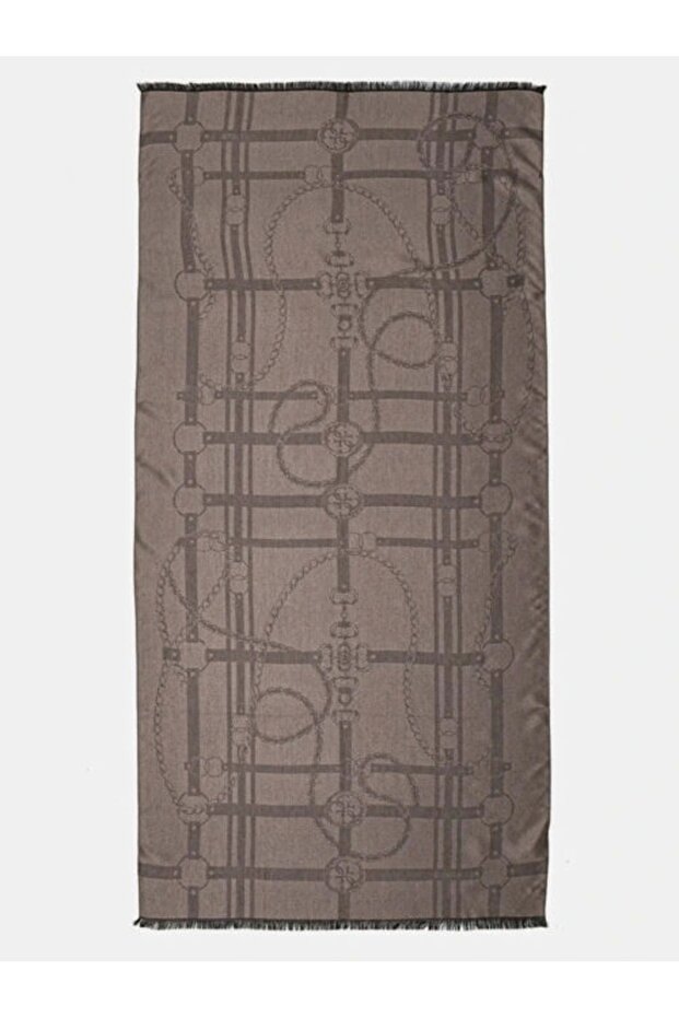 SCARF JACQUARD CHAINS 80X180 Kadın Kahverengi Şal AW5264VIS03-ROS - 2