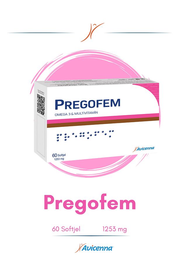 Pregofem - Omega 3 & Multivitamin İçeren Takviye Edici Gıda - 60 Softgel Kapsül - 1