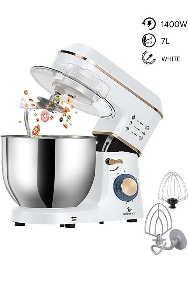 Hyper Plus electric mixer, 7 liters, 1400 watts, with lid and LED lighting - 1