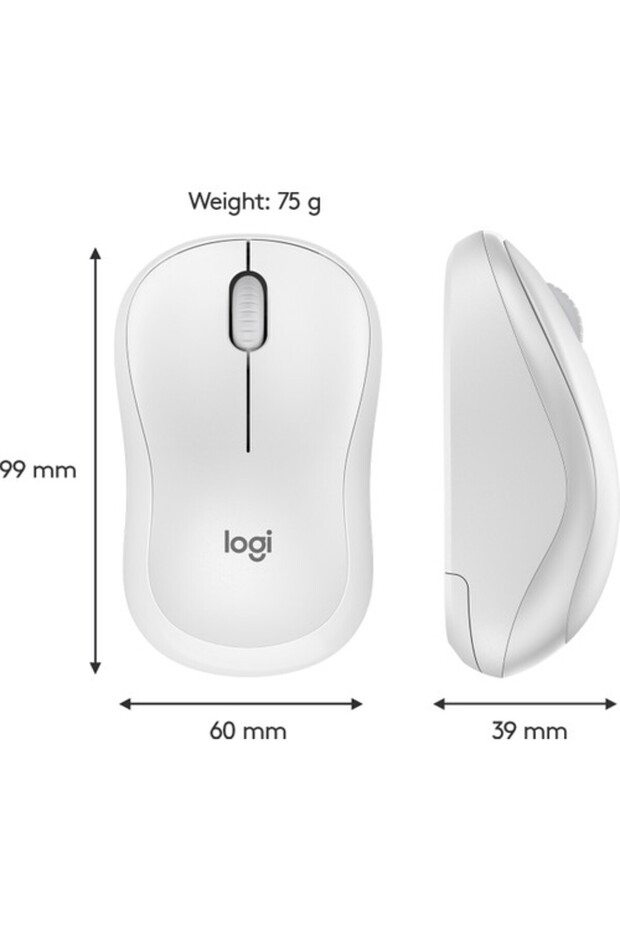 M221 Sessiz Kompakt Kablosuz Mouse Beyaz 910-006511 - 8