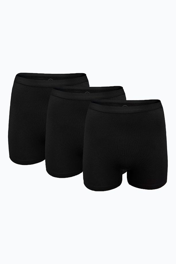 Kadın 3 lü Siyah İz Yapmayan Modal Yüksek Bel Boxer 3M108 - 1