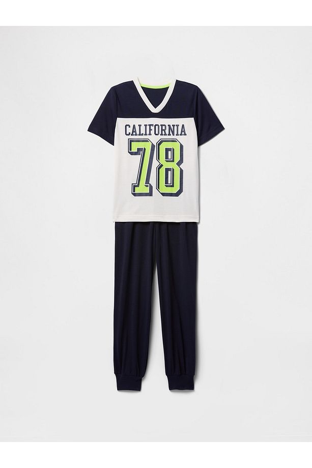 Erkek Çocuk Çok Renkli Jogger Pijama Takımı - 1