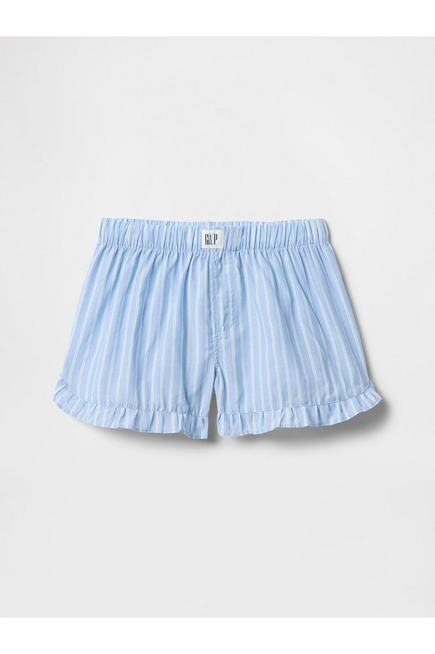 Kız Çocuk Mavi Fırfırlı Pijama Şort - 1
