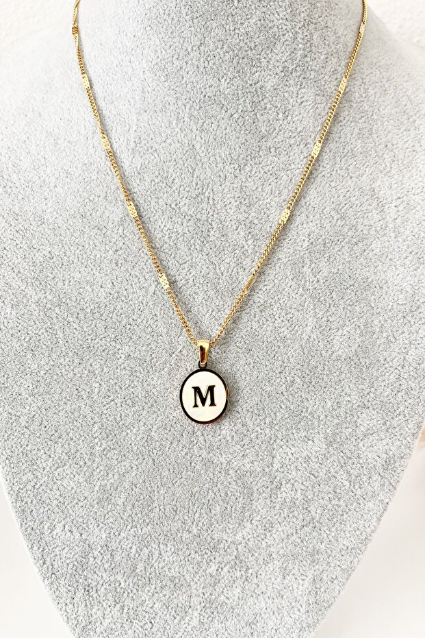 Mİneli M Harf Kolye - 2