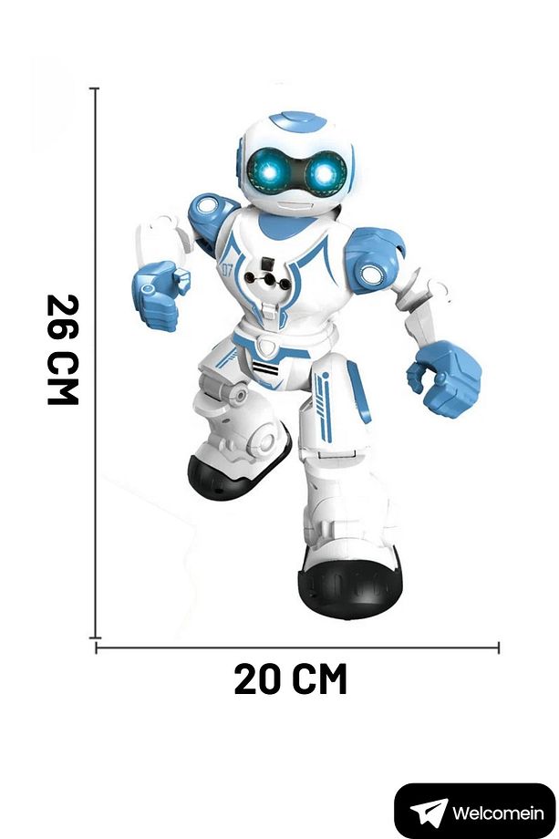 16 Fonksiyonlu Şarjlı Uzaktan Kumandalı Akıllı Robot Sesli Işıklı Programlama Dans Moonwalk Robot - 5