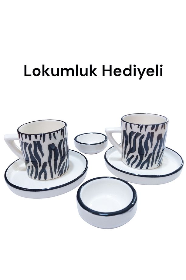 Kahve Fincanı Zebra 2 Kişilik 4 Parça 100 CC Double Boy - 1