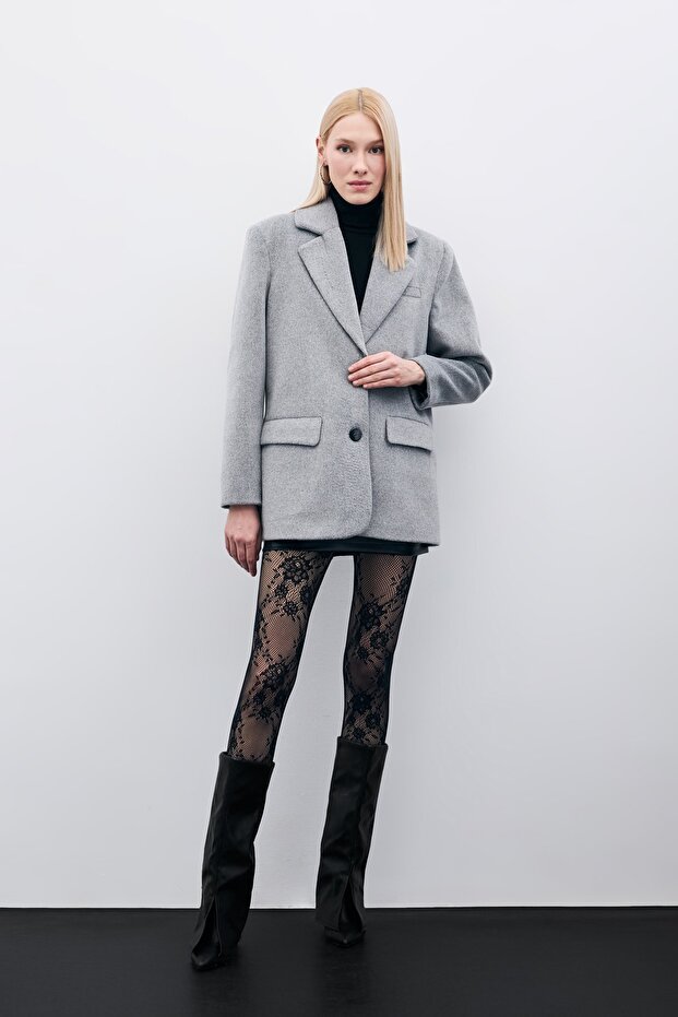 سترة قصيرة بأزرار - أنثراسايت - 6