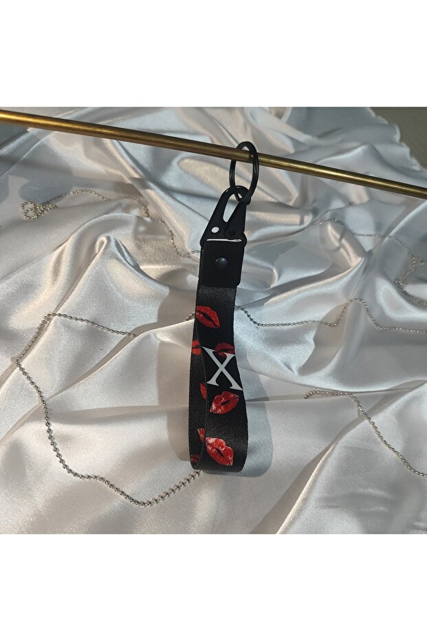 X Kissed Black Cloth Keychain Good Quality Auto-Moto Accessory 19cm Double Sided Print