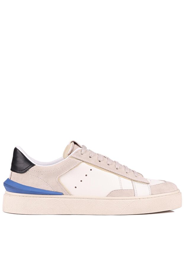 - Beige Suede, White Leather Lace-Up Men's Sneakers 666-23