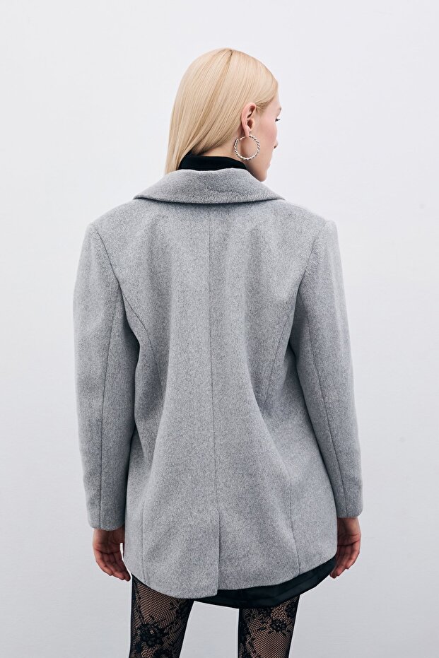 سترة قصيرة بأزرار - أنثراسايت - 8