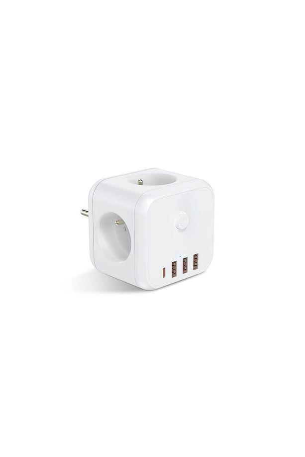 3 SOKETLİ 3XUSB+TYPE-C AKIM KORUMALI PRİZ, 7 in 1 Priz, - 1