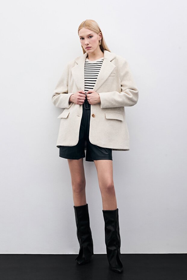 سترة كاجو بأزرار - بيج - 2