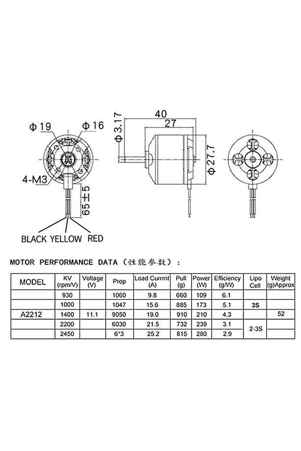 A2212 930kv Fırçasız Motor 2s/ 3s Lipo Rc Model Uçak Helikopter Multicopter Drone Quadcopter Fpv - 7