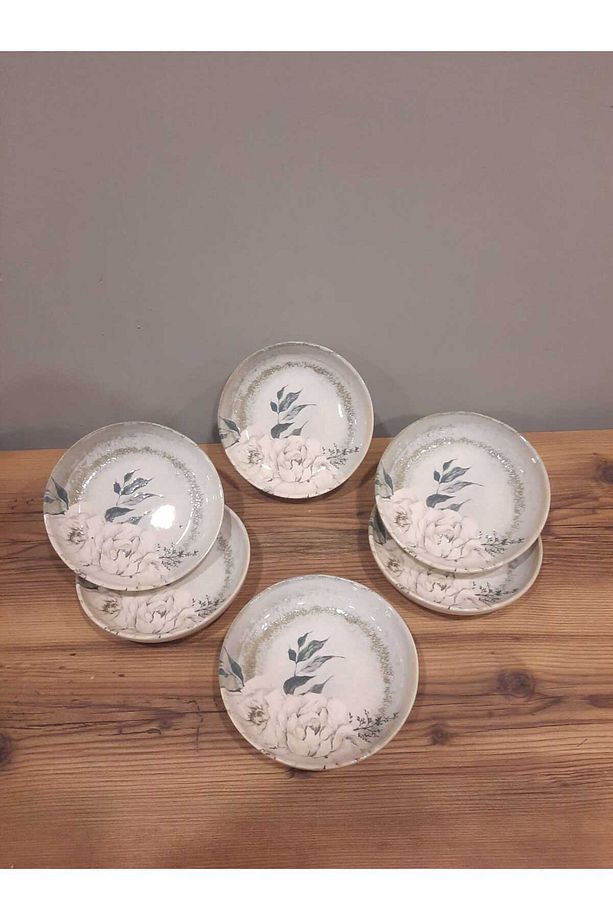 yemek tabağı 6 adet 18 cm parlak desenli - 8
