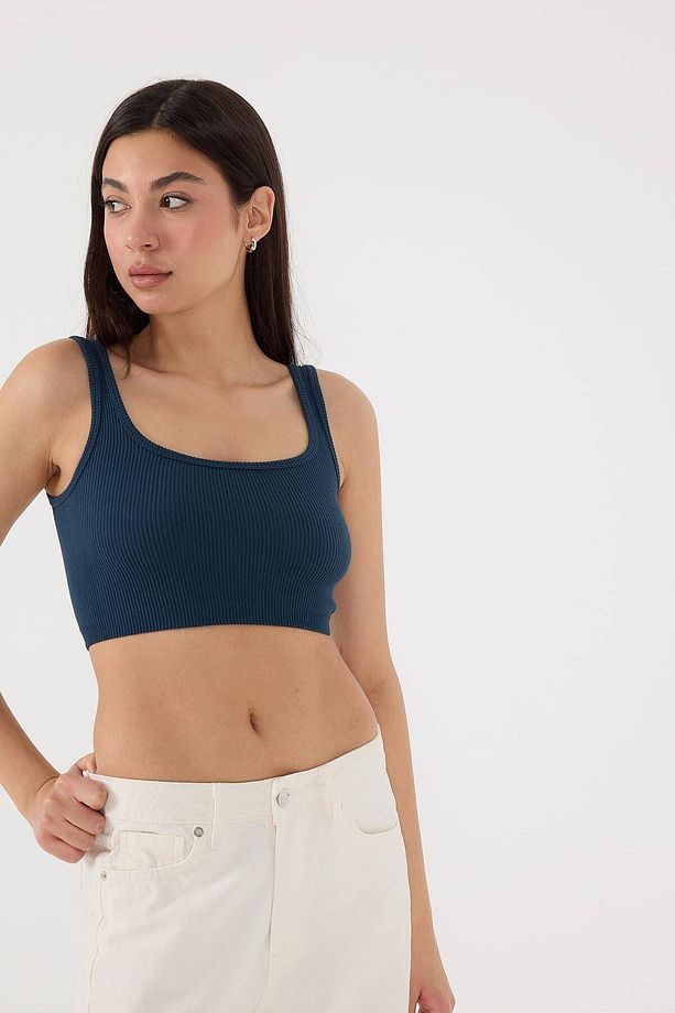 Kare Yaka Seamless Crop Atlet A0187-L5 - 1