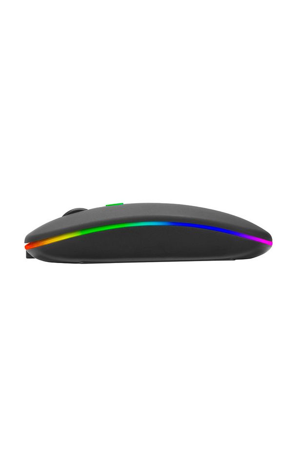 Rainbow (7Mod) Aydınlatma USB Siyah 2 IN 1 Bluetooth 2.4Ghz Şarj Edilebilir Kablosuz Mouse - 2