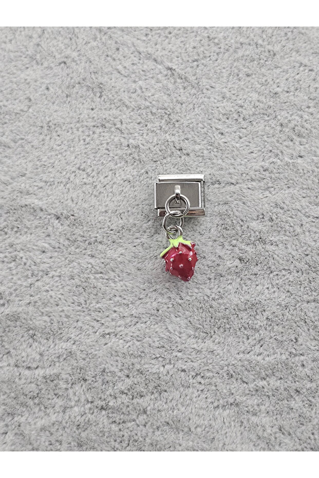 Strawberry Dangle Italian Bracelet Charm