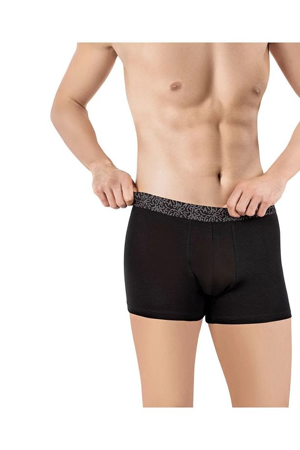 Modal Pamuklu Likralı 3'lü Paket Siyah-Antrasit-Lacivert Desenli Boxer Q4.U.7O.K7.K.A.P.C - 5