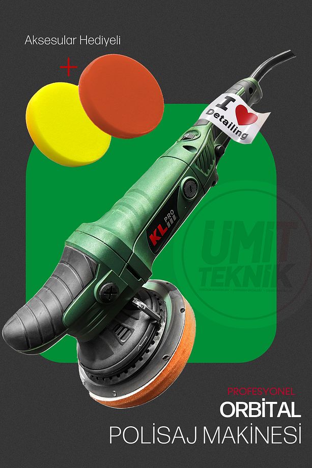 Profesyonel Orbital Eksantrik  Pasta Cila Parlatma Devir Ayarlı 150mm Polisaj Makinesi Set Plus - 2