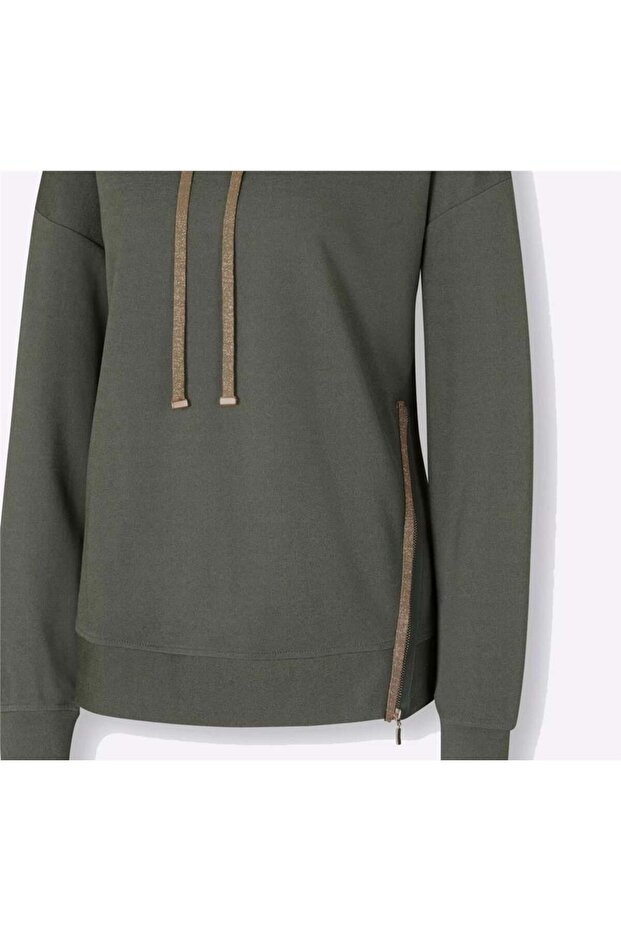 BULALGİY Kadın Haki Sweatshirt - BGA856951 - 3